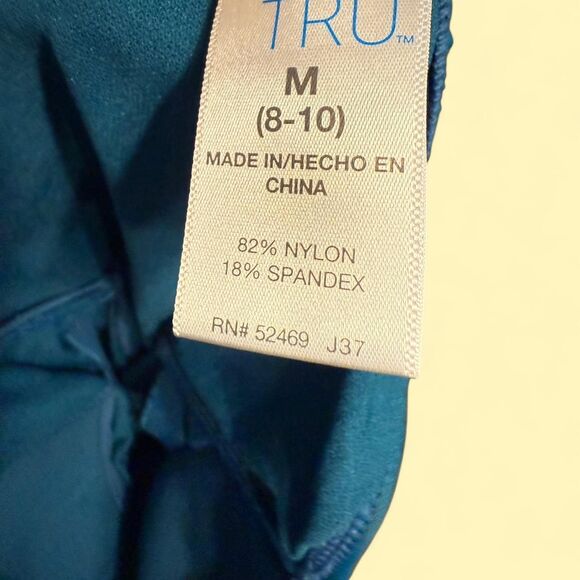 Time & Tru Women's Blue and Green Swimsuit-one-piece - Picture 3 of 4